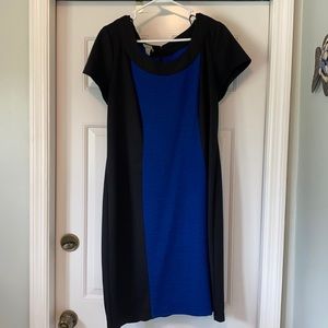 London Style Collection Colbalt Strip Dress